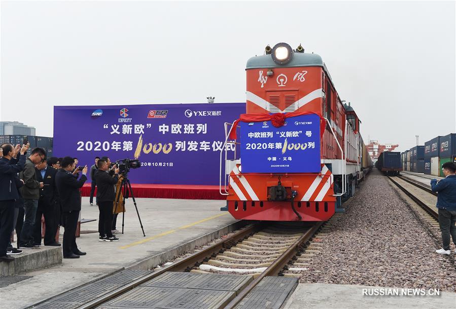 Отправился в путь 1000-й в 2020 году грузовой поезд Иу -- Синьцзян -- Европа