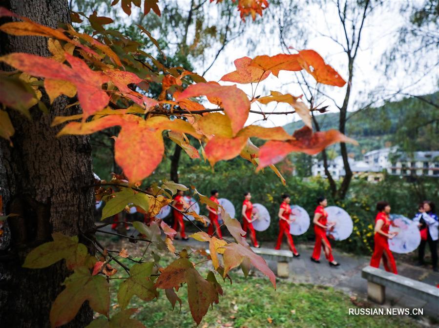 Чжинаньский фестиваль красных листьев в провинции Чжэцзян