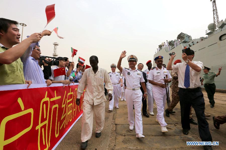 （国际）（1）中国海军152舰艇编队抵达苏丹进行访问 
