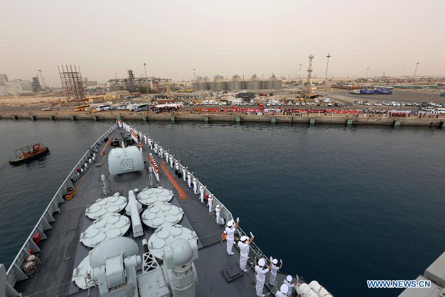 （国际）（2）中国海军152舰艇编队抵达苏丹进行访问 