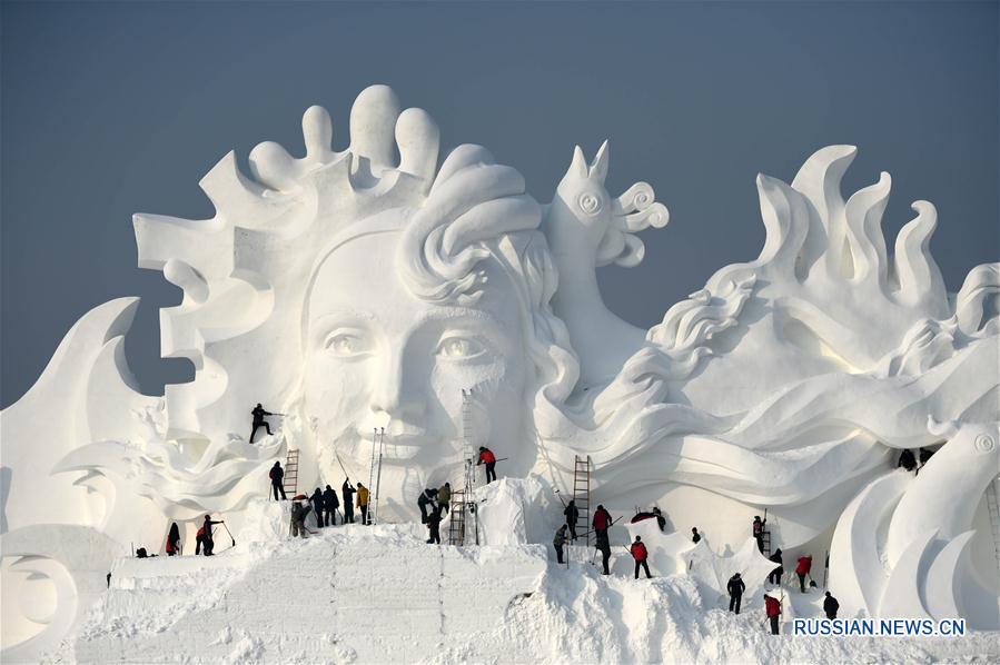 Выставка снежных скульптур в Харбине открылась в тестовом режиме