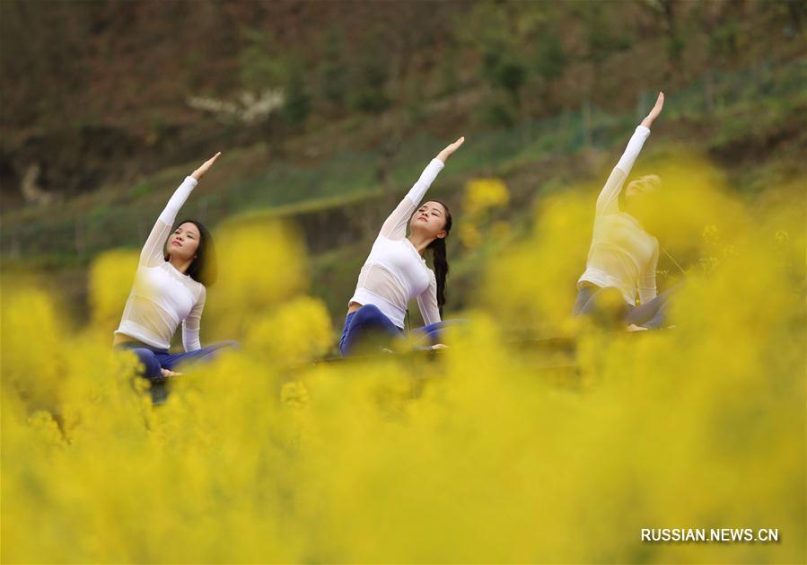 Йога на свежем воздухе в долине Ухао