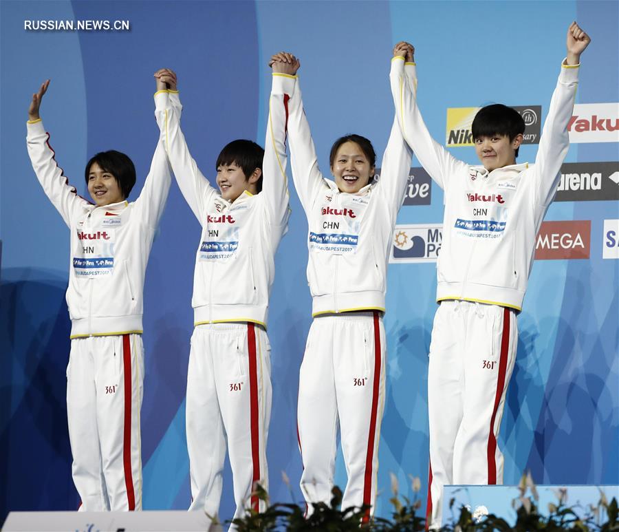 Китаянки завоевали серебро в эстафете вольным стилем 4х200 метров на ЧМ по водным  видам спорта