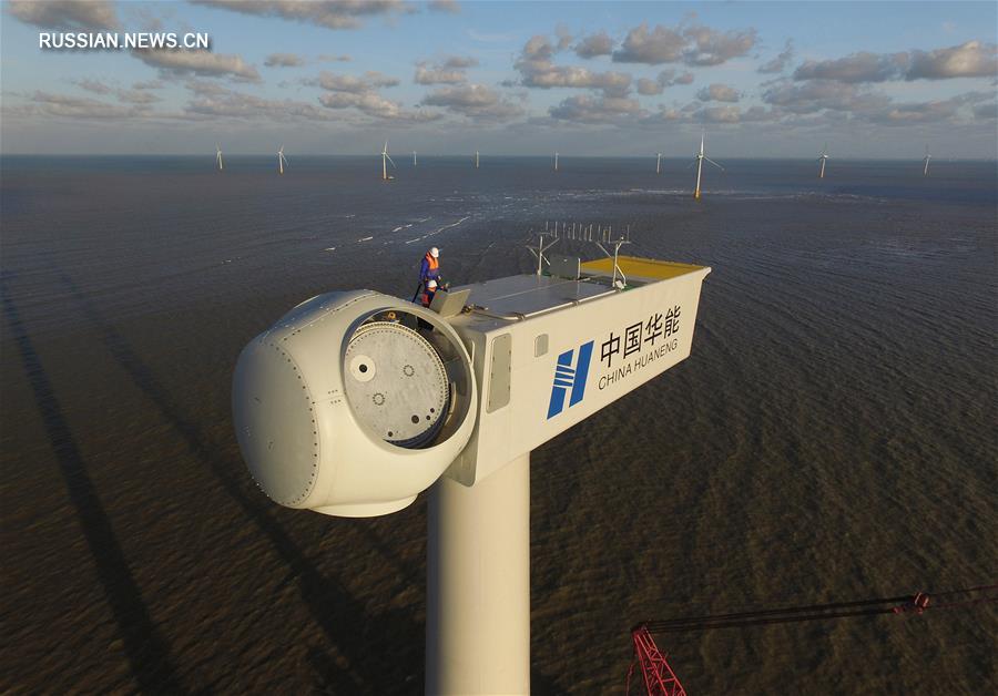 Оффшорная ветроэлектростанция в провинции Цзянсу готовится к вводу в эксплуатацию