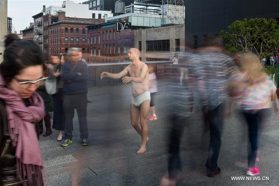 U.S.-NEW YORK-SCULPTURE-SLEEPWALKER