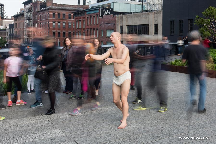 U.S.-NEW YORK-SCULPTURE-SLEEPWALKER