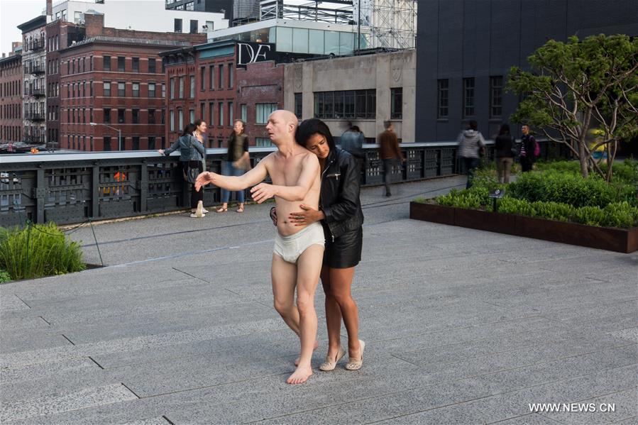 U.S.-NEW YORK-SCULPTURE-SLEEPWALKER