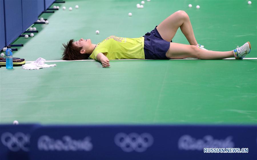 （里约奥运会）（1）中国乒乓球队首次适应比赛场地