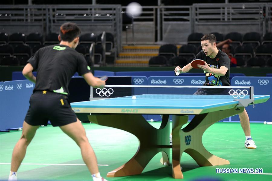 （里约奥运会）（8）中国乒乓球队首次适应比赛场地