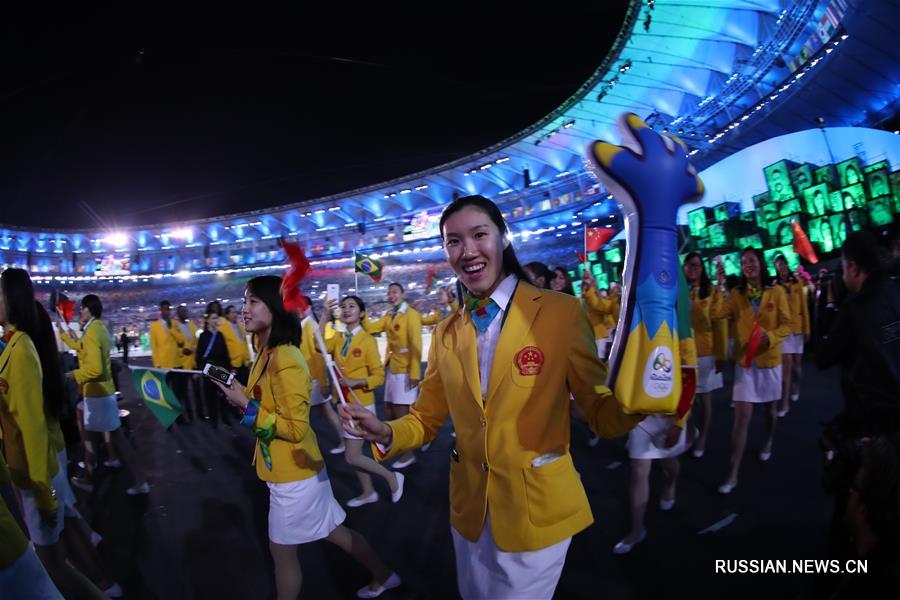 /Олимпиада-2016/ Сборная Китая на церемонии открытия Олимпиады в Рио