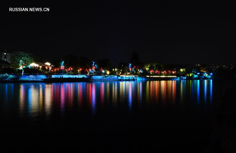 Ночные пейзажи Великого канала в Ханчжоу