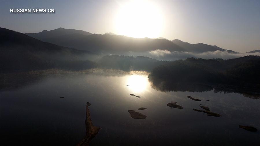 Зимнее утро на озере Цишуху