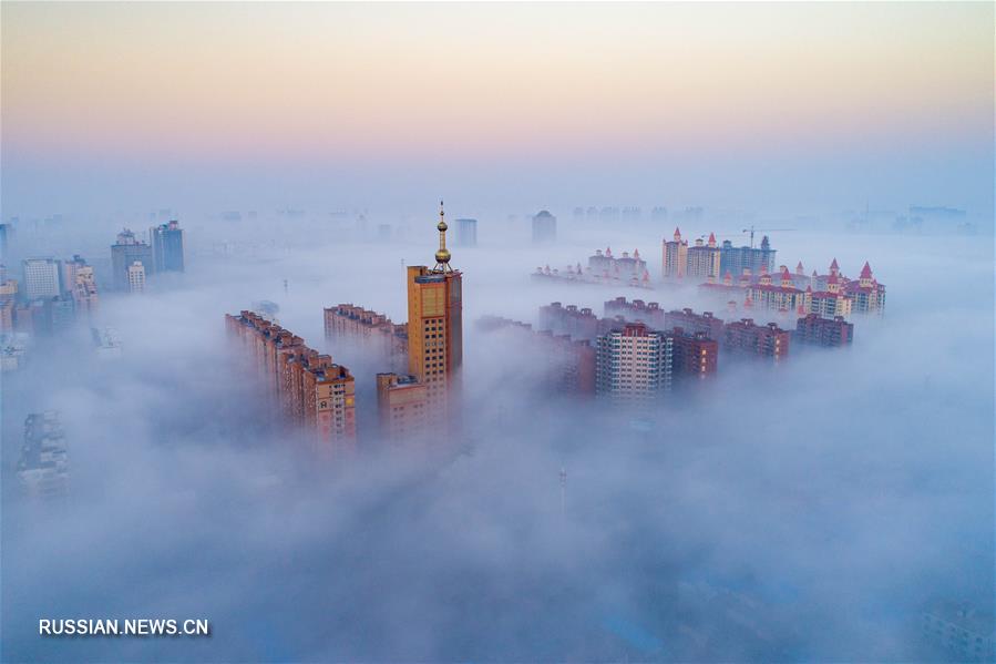 "Море" тумана в городском округе Юньчэн