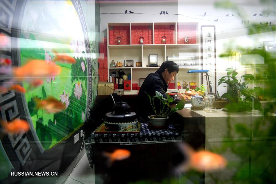 Изящная резьба по яичной скорлупе в провинции Аньхой