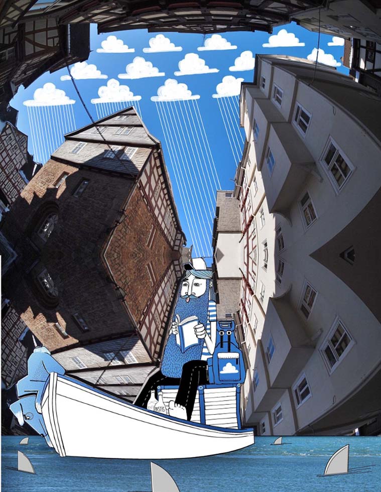 Французский художник использует небо вместо холста