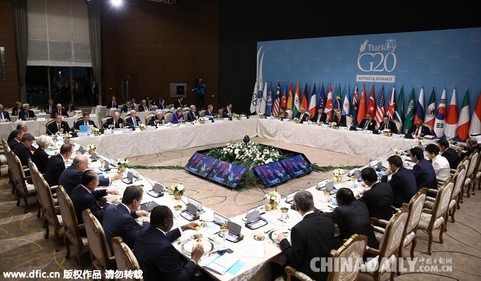 G20峰会：与会各国领导人出席工作晚宴