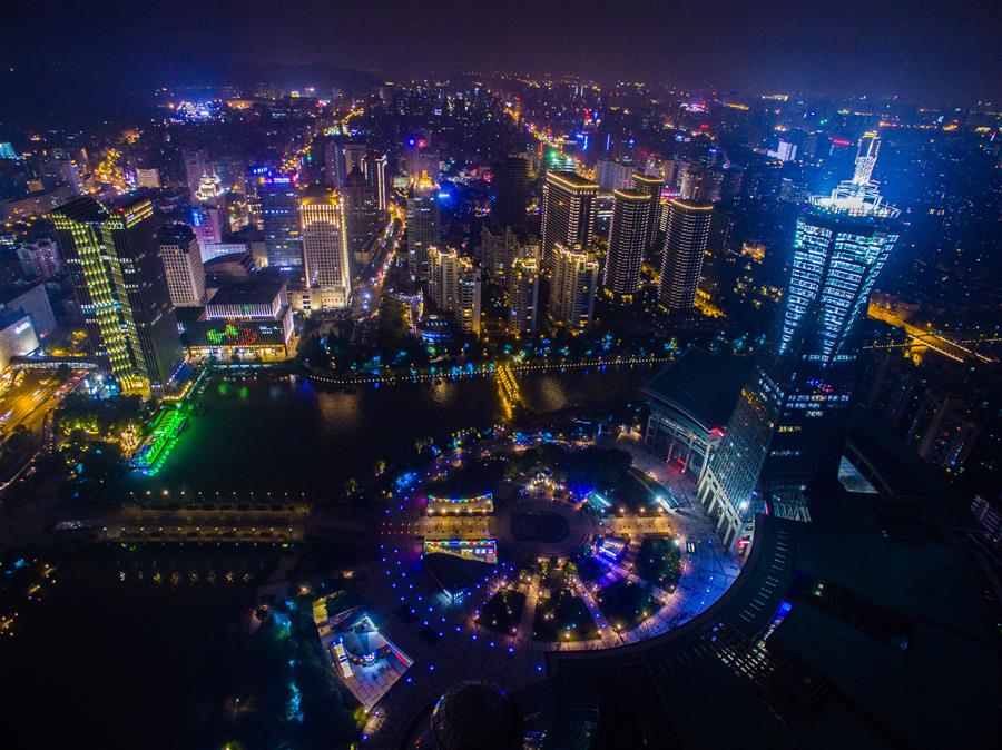 Город Ханчжоу с высоты птичьего полета
