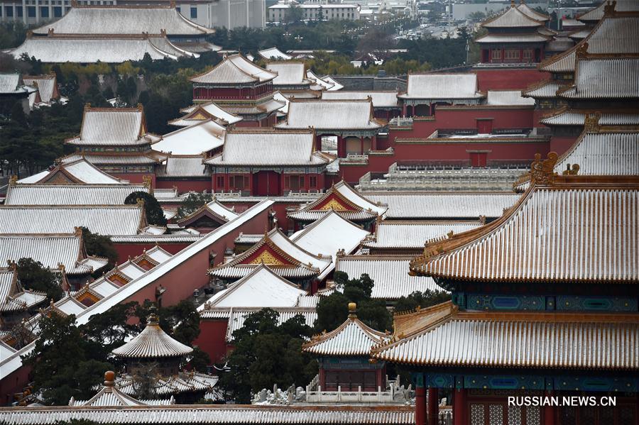 Первый снег в Пекине 