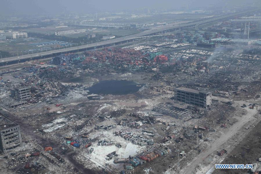 （天津港“8·12”事故）（2）航拍爆炸现场受损情况
