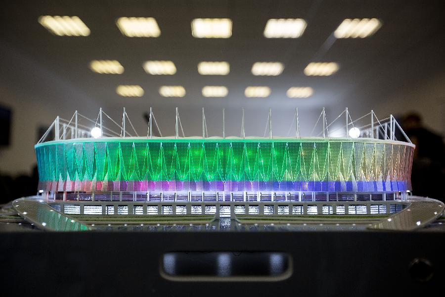 (体育)(1)足球——俄罗斯世界杯:探访罗斯托夫球场建设工地