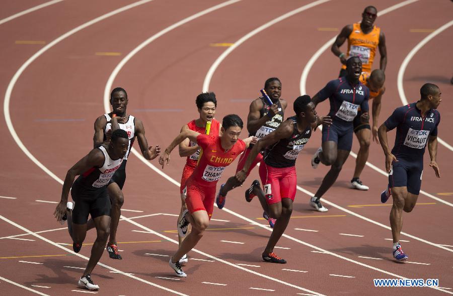 （田径世锦赛）（10)田径——中国队创男子4X100米接力新的亚洲纪录