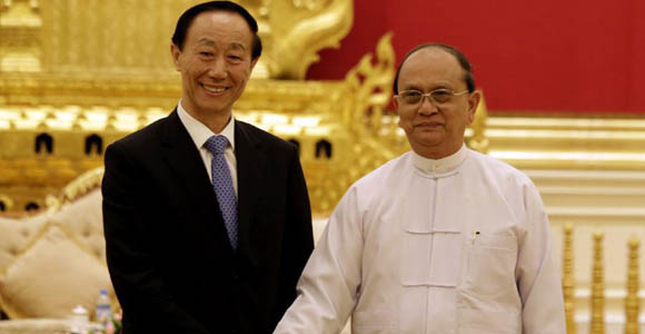 Президент Мьянмы У Тхейн Сейн встретился с Ван Цзяжуем