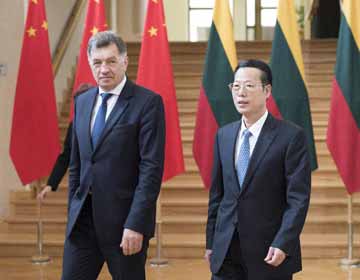 Чжан Гаоли провел переговоры с премьер-министром Литвы Альгирдасом Буткявичюсом