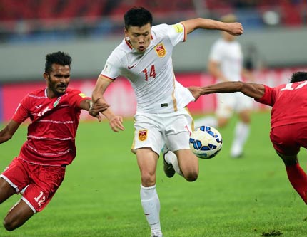 Китай обыграл сборную Мальдив в отборочном турнире чемпионата мира по футболу-2018 в азиатской зоне