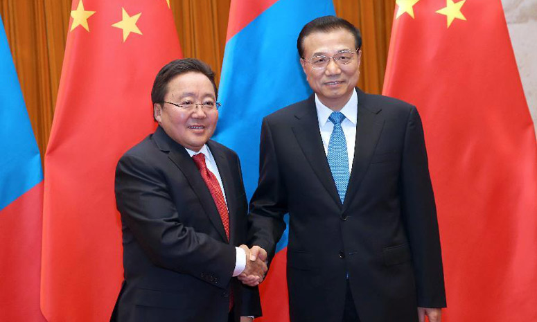 Ли Кэцян встретился с президентом Монголии Ц. Элбэгдоржем
