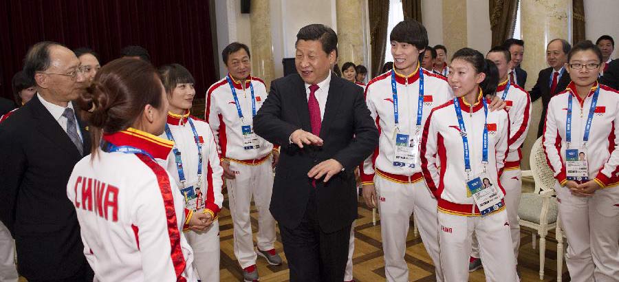 Си Цзиньпин поднял дух китайских спортсменов в Сочи