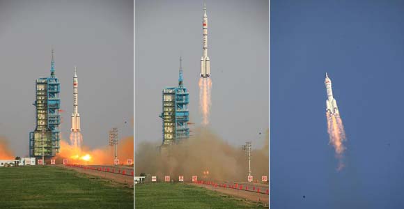 Старт ракеты-носителя Чанчжэн-2F
