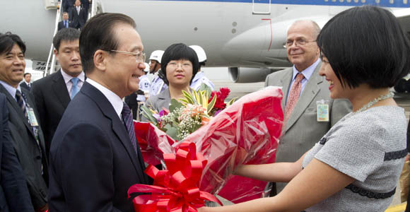 Вэнь Цзябао прибыл в Рио-де-Жанейро для участия в саммите "Рио+20" и с визитом в Бразилию