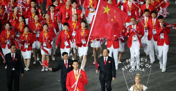 Олимпийская сборная Китая приняла участие в параде стран на церемонии открытия Игр-2012