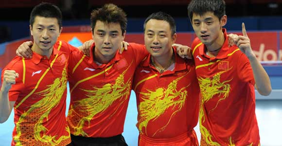 Мужская сборная Китая по настольному теннису завоевала золотые медали командного первенства на Олимпиаде в Лондоне