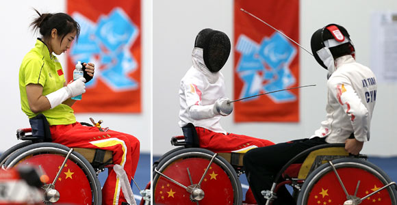 /Паралимпиада-2012/ Фехтование на колясках -- Сборная Китая провела тренировки перед играми