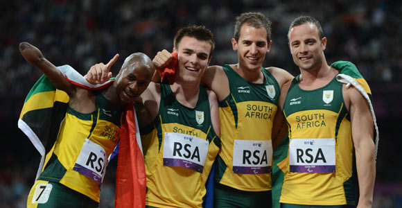 Сборная ЮАР завоевала золотую медаль в мужской эстафете 4 х 100 на Паралимпиаде-2012