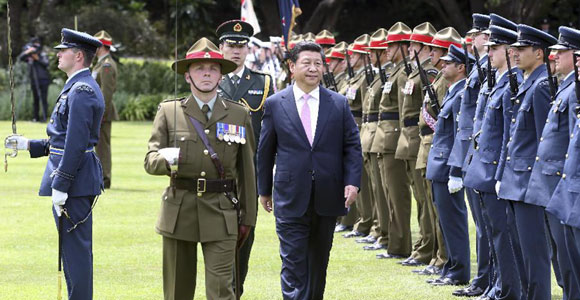 Си Цзиньпин присутствовал на приветственной церемонии, устроенной генерал-губернатором Новой Зеландии