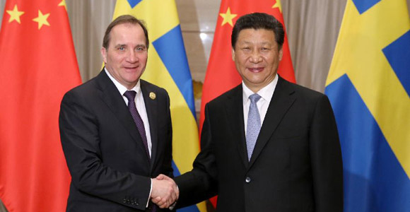 Председатель КНР Си Цзиньпин встретился с премьер-министром Швеции