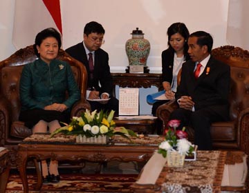 Президент Индонезии Дж.Видодо встретился с Лю Яньдун