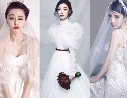 Китайские актрисы в свадебных платьях