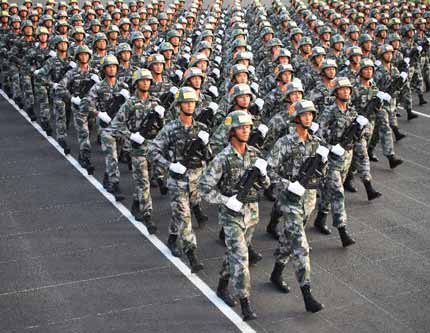 Тренировка китайских войк для военного парада