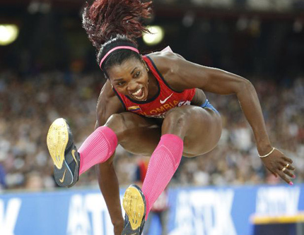 К.Ибаргуэн из Колумбии взяла "золото" в тройном прыжке среди женщин на ЧМ по легкой атлетике-2015