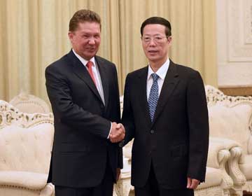 Вице-премьер Госсовета КНР Чжан Гаоли встретился с главой компании "Газпром" А. Миллером