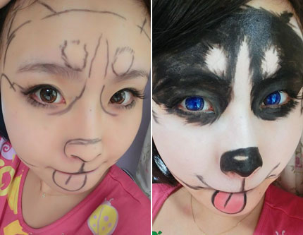 Пользователь Интернета сделала себе макияж по-хаски