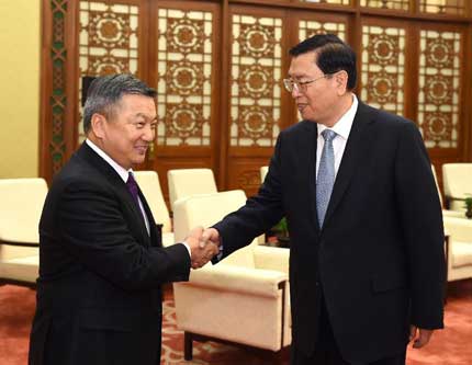 Чжан Дэцзян встретился с председателем парламента Монголии З. Энхболдом