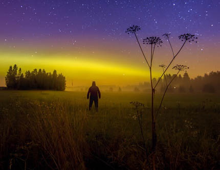 Красивые снимки ночного неба в Финляндии