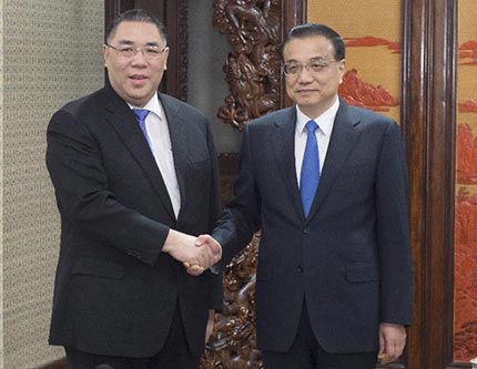 Премьер Госсовета КНР Ли Кэцян встретился с главой администрации САР Аомэнь