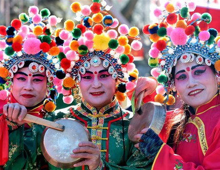 Репетиция выступлений ярмарки в честь праздника Весны в Пекине