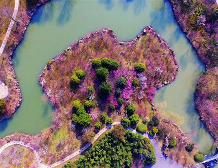 Весенние пейзажи г. Янчжоу с высоты птичьего полета