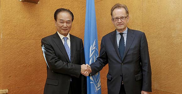 Гендиректор Синьхуа Цай Минчжао выразил намерение всеми силами продвигать сотрудничество 
с ООН